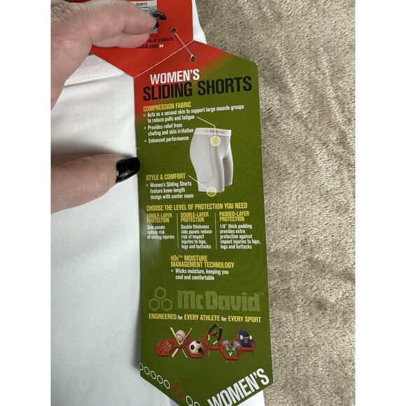 Womens Padded Sliding Shorts XL White New McDavid 723T - Picture 3 of 8